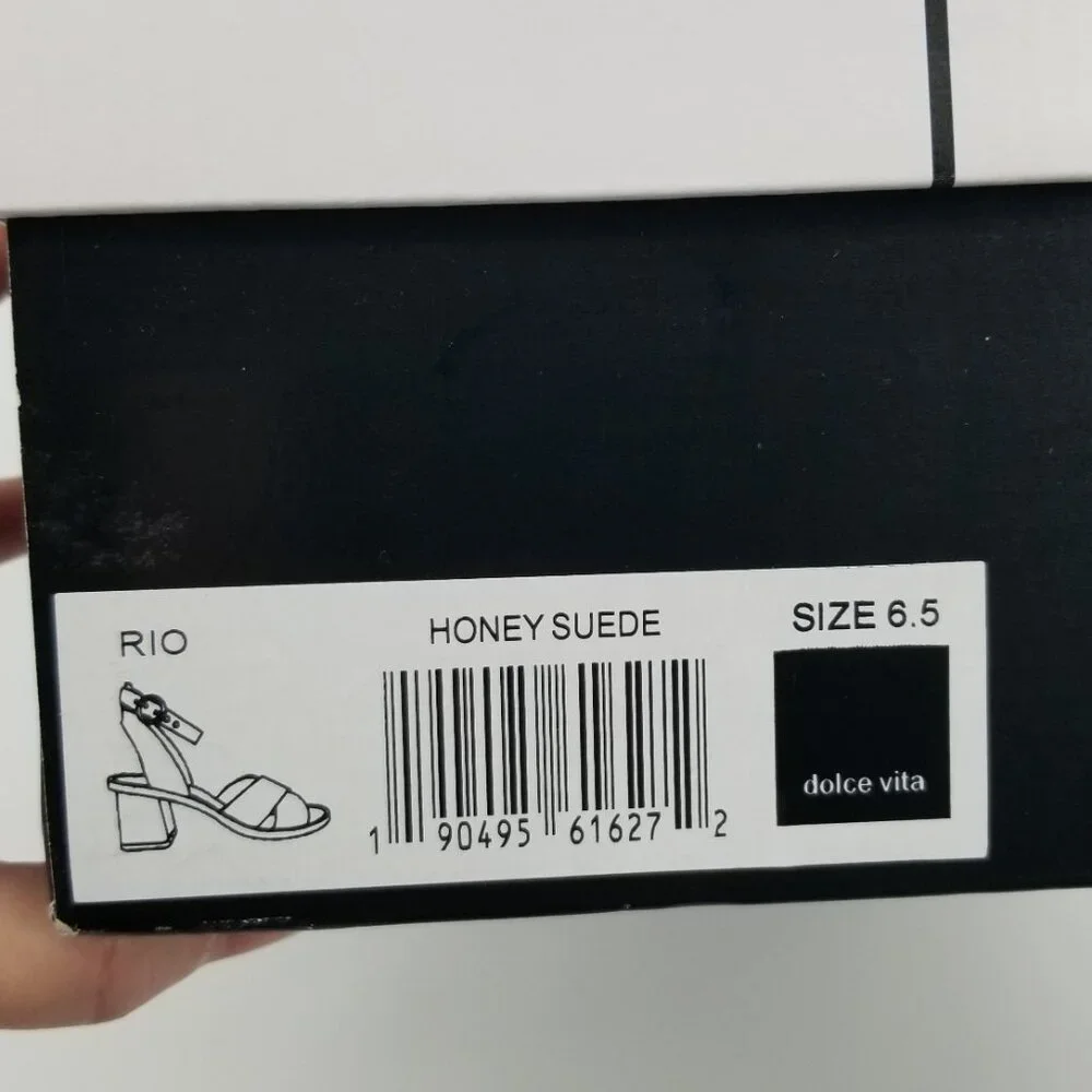 Dolce Vita Honey Suede Block Heel Sandals w/ Ankle Strap - Buttery Soft Sz. 6.5 - Picture 5 of 12